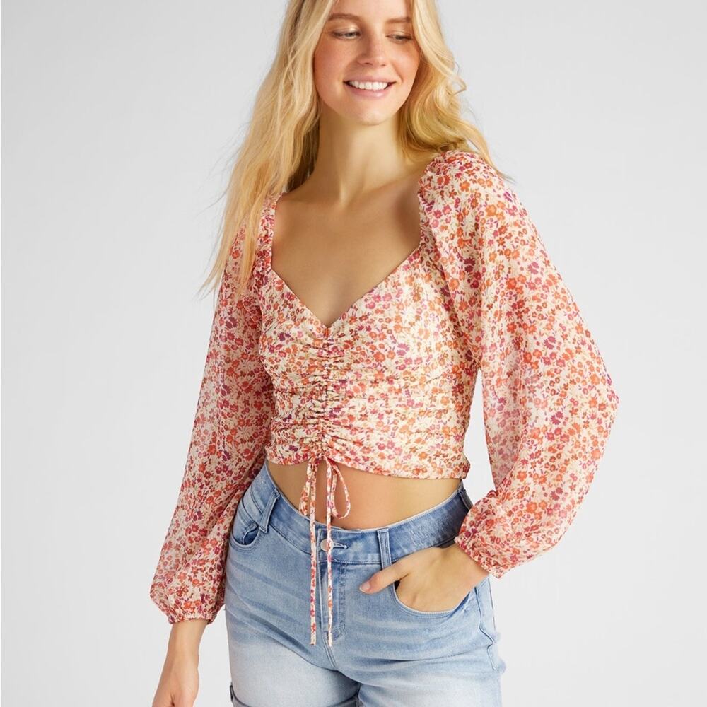 HEATHERLY Floral Smocked Top Sz S